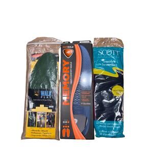 3 Pairs Various Brands SofSole Sof Walk Scott Comfort Insoles  Size:11 -12 Men's